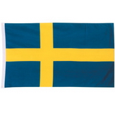 75D polyester flag with white sleeve and 2 brass grommets, 70 x 90 cm