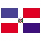 Dominican Rep Flags     High-Quality 1-ply Car Window Flag With Clip Attachment