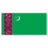 Turkmenistan  Flags      High-Quality 1-ply Car Window Flag With Clip Attachment