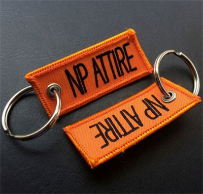 Custom Woven Embroidered Fabric Key Tag Label
