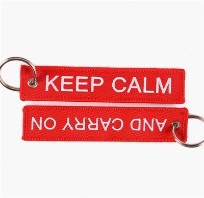 Remove Embroidered Woven Fabric Key Tag for Sport