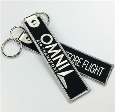 Factory Direct Professional Computer Embroidery Fabric Key Chain Key Tag