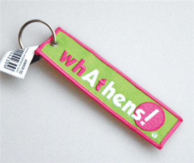 Personalized Embroidered Flight Key Tag Fabric Keychain with Keyring