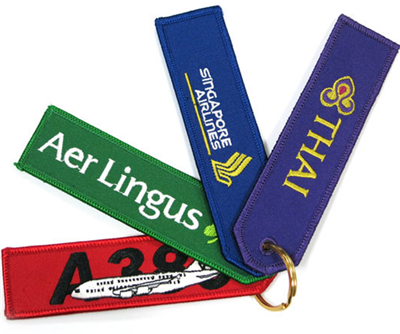 Fabric Material and Embroidery Keychain Type Embroidered Key Tag