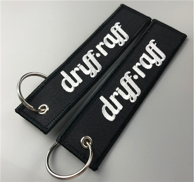 Custom Double Logo Design Fabric Key Tag Embroidery Keychain For Air Plane