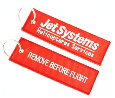 Airplane Promotion Custom Embroidered Logo Key Tag